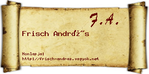 Frisch András névjegykártya